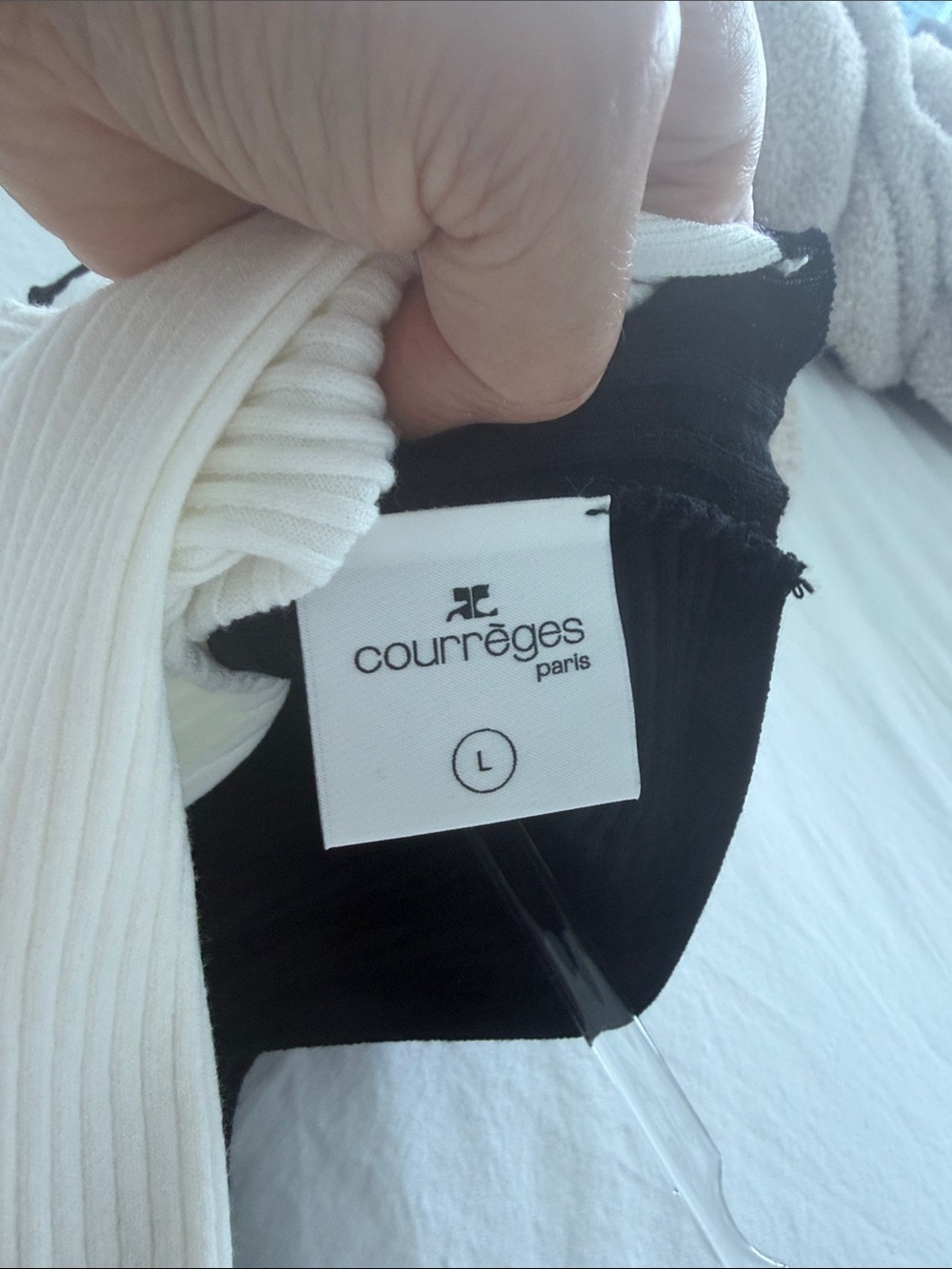 Courreges Cowl Neck sleeveless sweater - White & Black - Picture 8 of 10